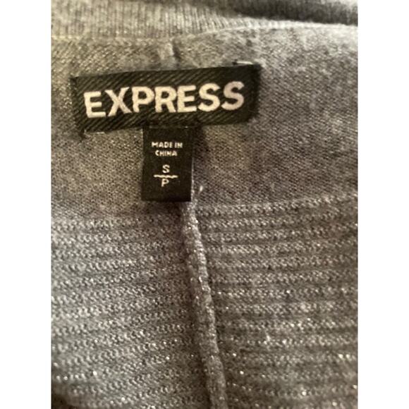 Express Size Small Pullover Knt Top 3/4 Sleeves Gray - Picture 4 of 5